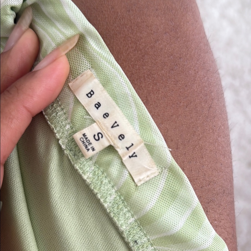 Lime Green Ruched Two-Piece Set - Picture 2 of 3